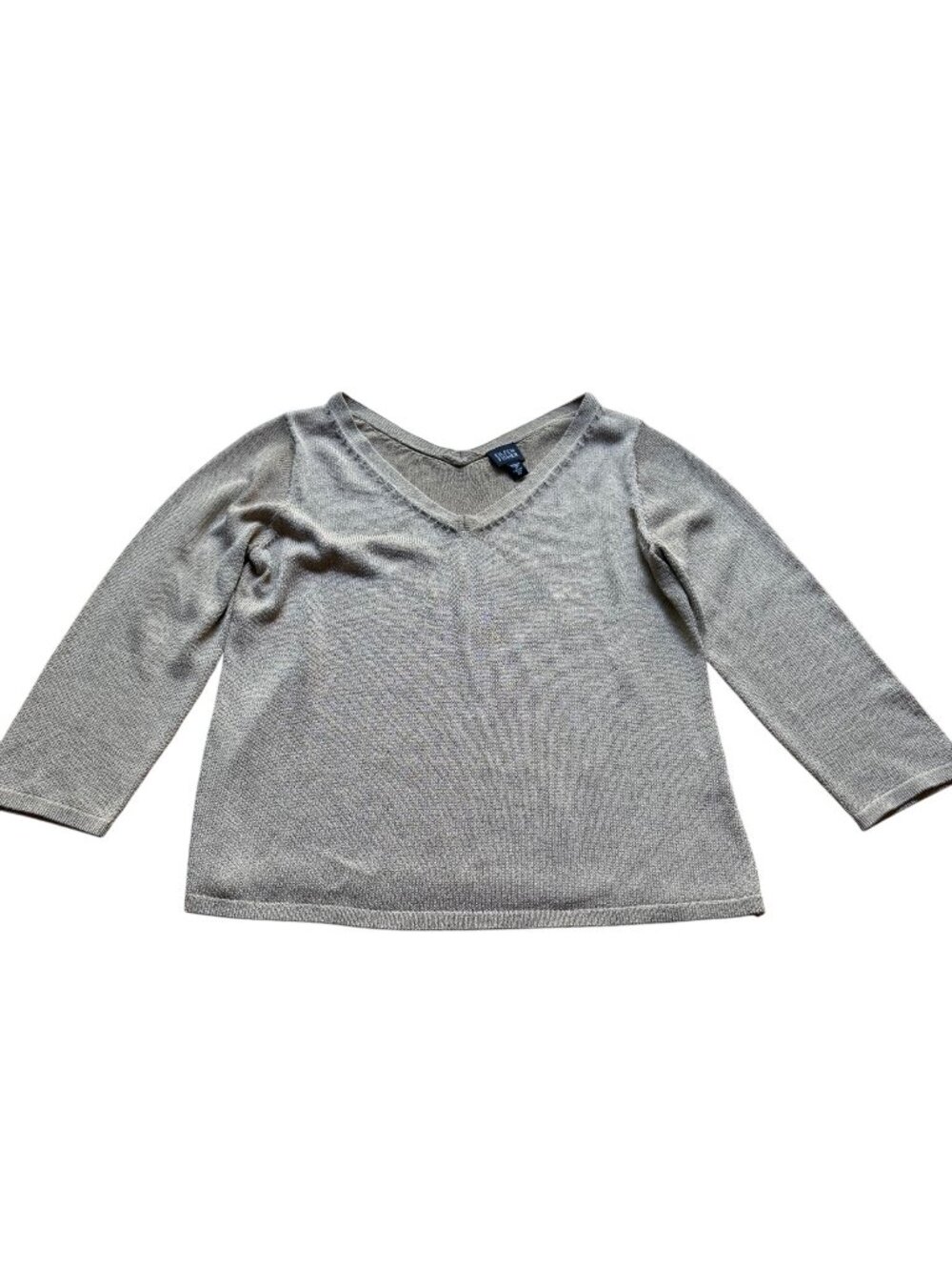 Eileen Fisher Beige Knit Sweater Medium Quiet Luxury Coastal Grandmother
